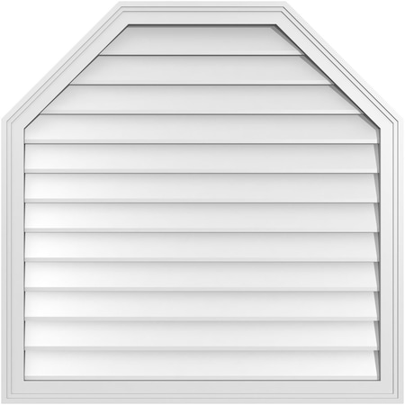 Ekena Millwork Octagonal Top Surface Mount PVC Gable Vent w/ 2"W x 1-1/2"P Brickmould Frame, 36"W x 36"H GVPOT36X3602SN